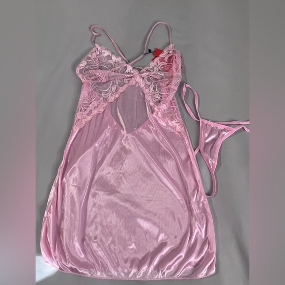 Women Sexy Lingerie Lace Mini Dress Babydoll Nightdress Sleepwear Sz XXL ‎ Pink - Picture 7 of 7